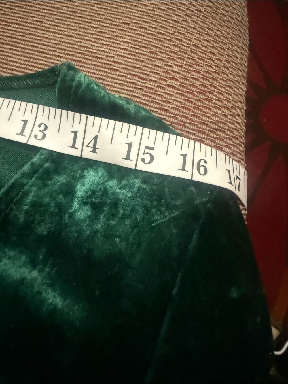 Vintage 90s Jamie Brooke Green Crushed Velvet Skater Dress - Picture 7 of 9